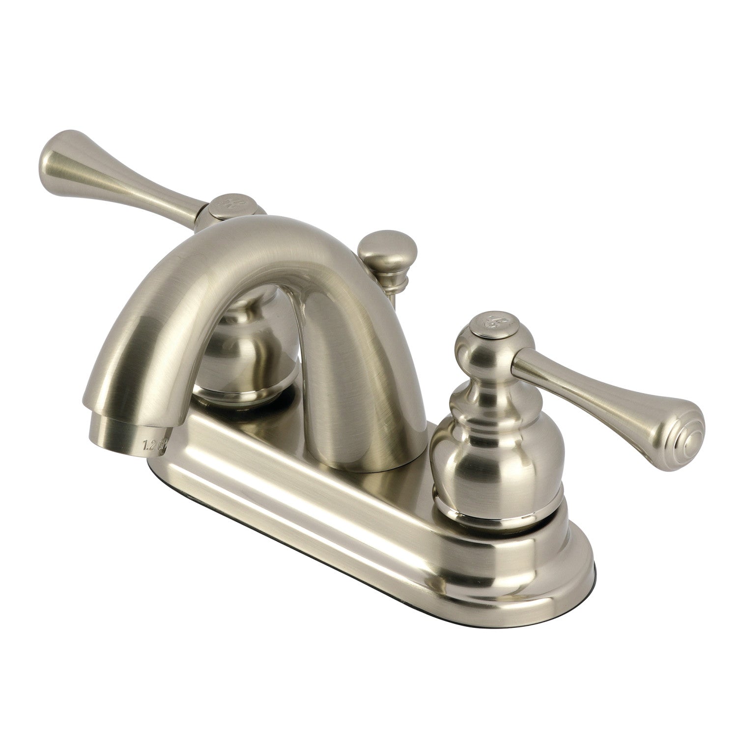 Kingston Tulare GKB5618BL - Vintage Double-Handle 3-Hole Deck Mount 4-Inch Centerset Bathroom Faucet with Pop-Up Drain, Brushed Nickel — image 1